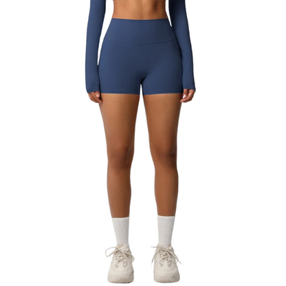 High-waist yoga shorts for fitness support, perfect for seniors looking for comfort during physical activities.