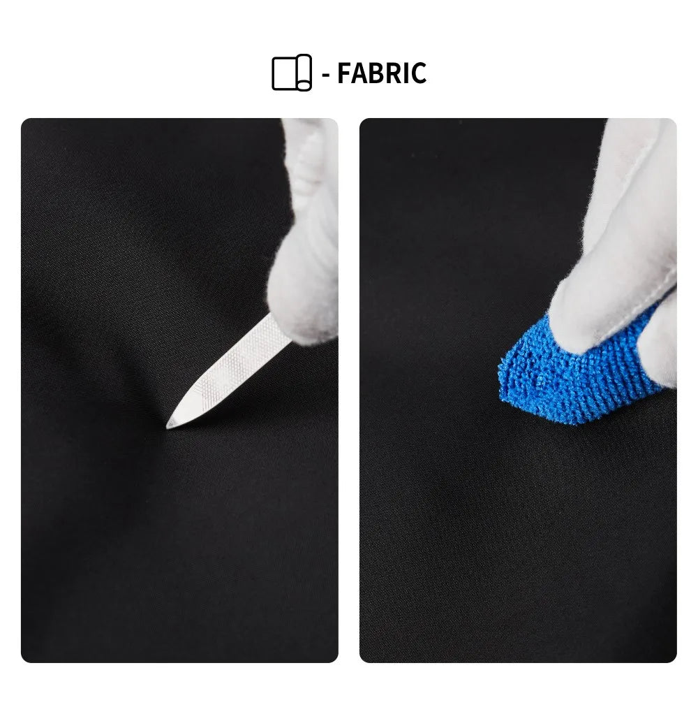 Compact with multiple compartments and features its fabric