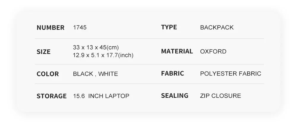 High-quality, water-resistant for everyday adventures size chart