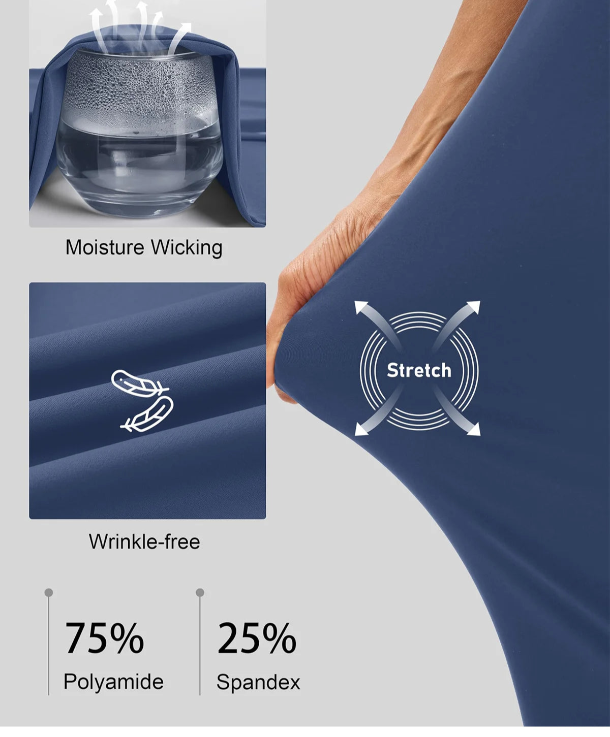 Medium stretch casual pants offering flexibility and moisture-wicking for all-day wear