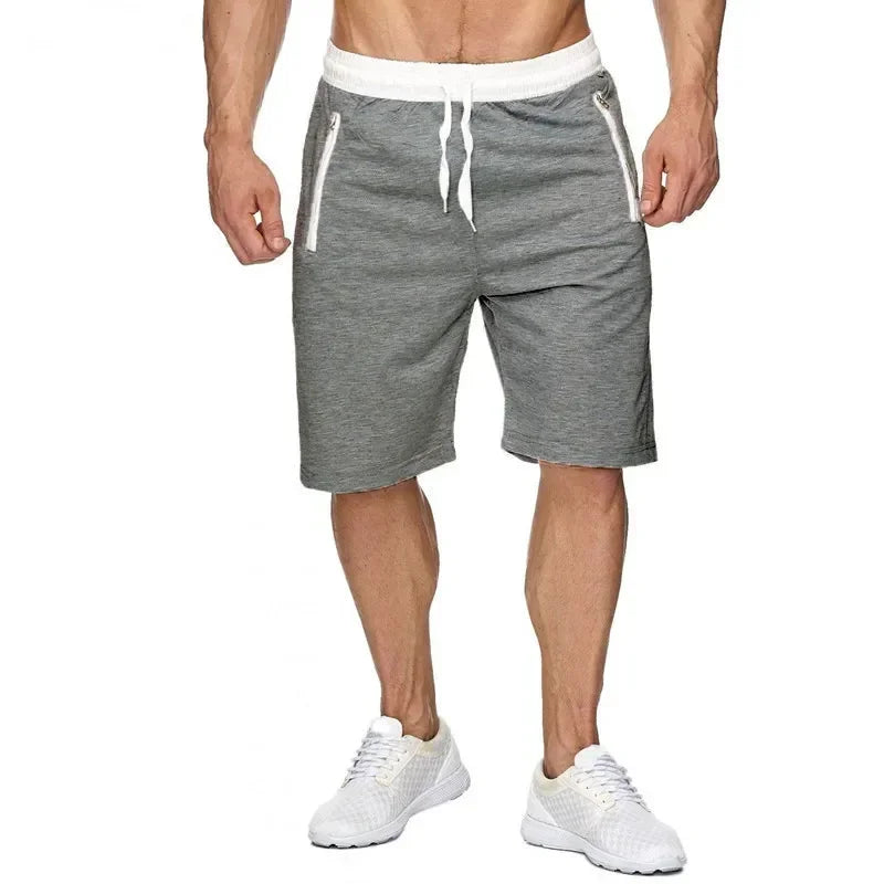 Quick-dry Fitness Beach Shorts with Pockets for running and casual wear in gray