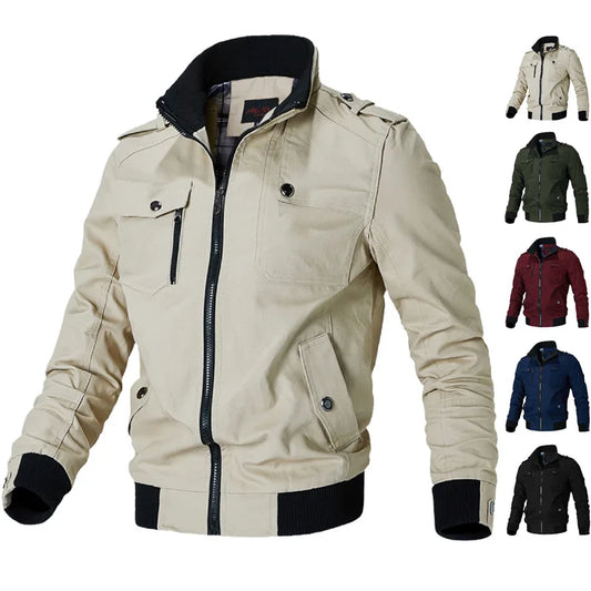Stylish men's bomber jacket for spring and autumn.