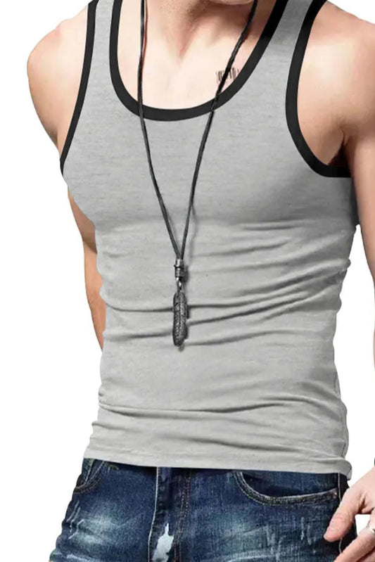 Men’s colorblock sleeveless sports vest with two-tone design