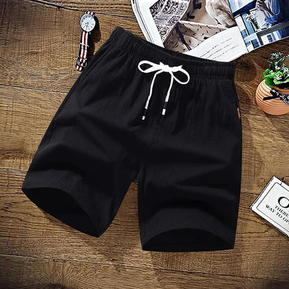 Senior man wearing cotton cargo beach shorts while walking outdoors