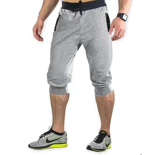 Men’s drawstring cargo jogging shorts with elastic waistband