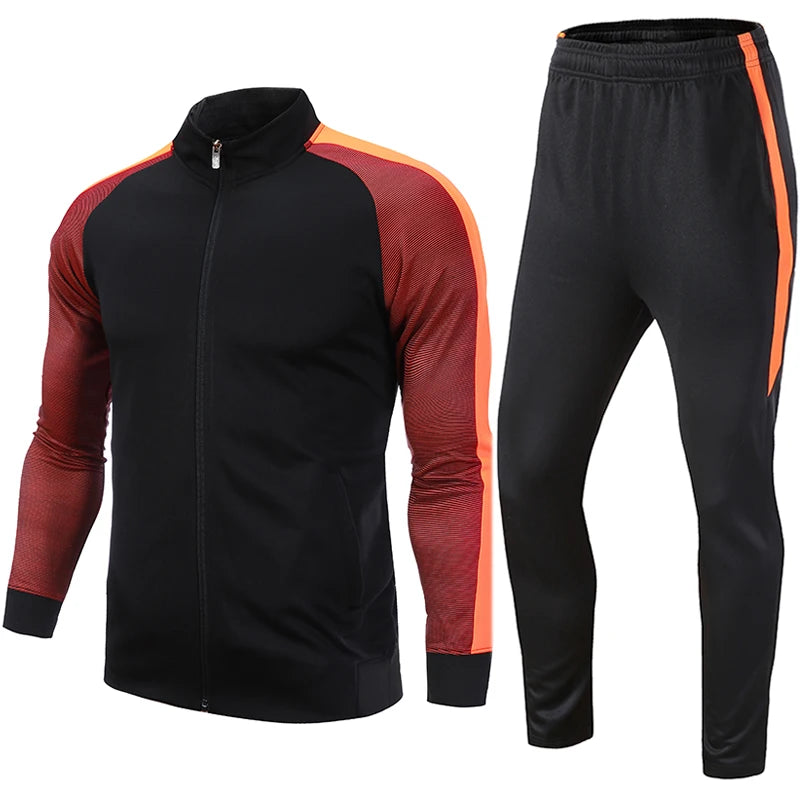 Polyester-spandex blend tracksuit designed for mobility and comfort.

