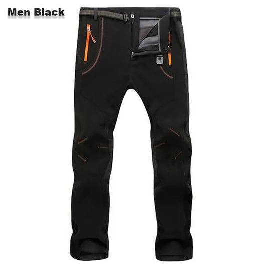Men's warm waterproof fleece hiking pants