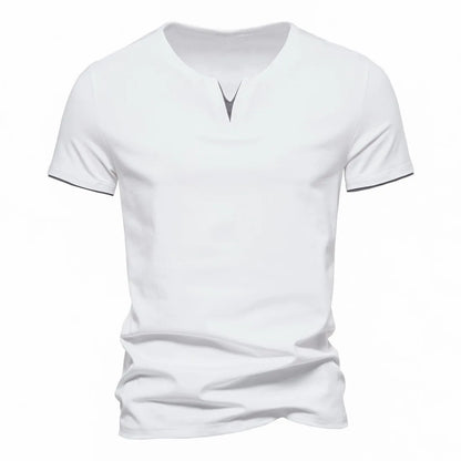 Casual and lightweight Men's Short Sleeve Henley V-Neck, ideal for daily wear.
