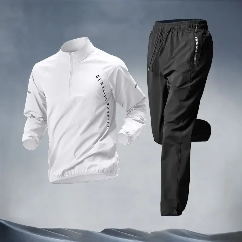 Lightweight men’s tracksuit set ideal for outdoor exercise in spring and autumn