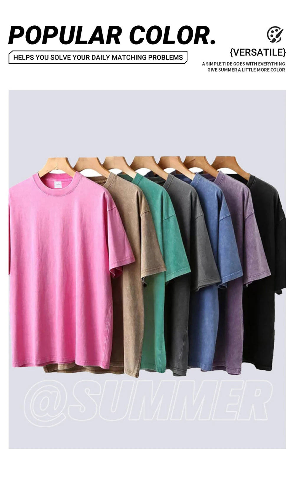 Vintage washed casual cotton tee