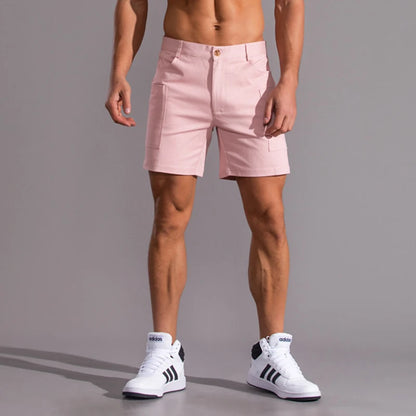 Comfortable mid-rise elastic waistband fitness shorts for active seniors