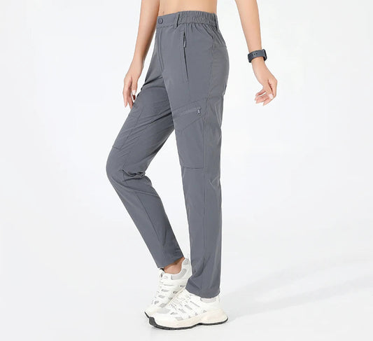 Quick dry breathable women's hiking pants with high-stretch nylon fabric and moisture-wicking technology for outdoor adventures