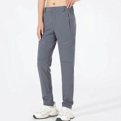 Lightweight outdoor adventure trousers featuring quick-drying nylon material and sun-resistant properties for hiking