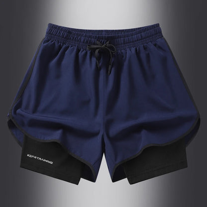 Close-up of durable woven fabric on men's athletic shorts