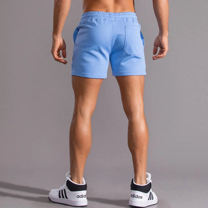 Blue cotton casual shorts for spring and summer activities