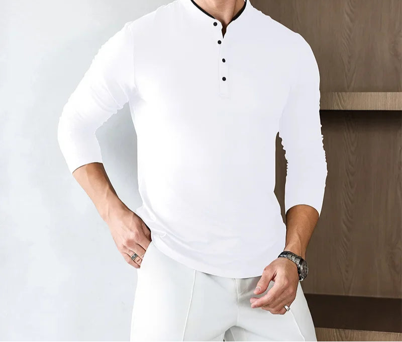 Lightweight, wrinkle-resistant long sleeve T-shirt for active lifestyles