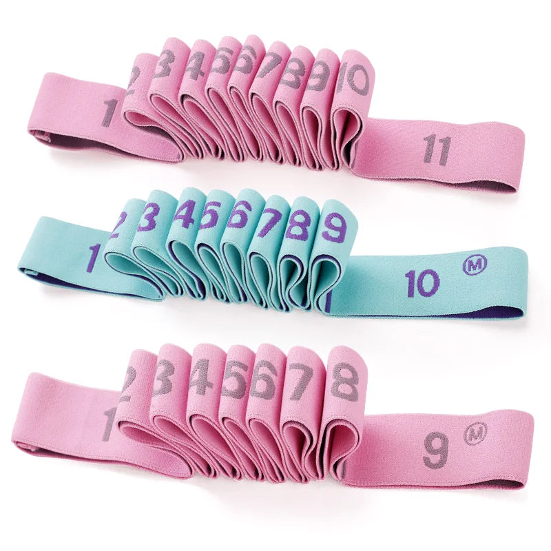 Close-up of 10-loop resistance band designed for adult fitness