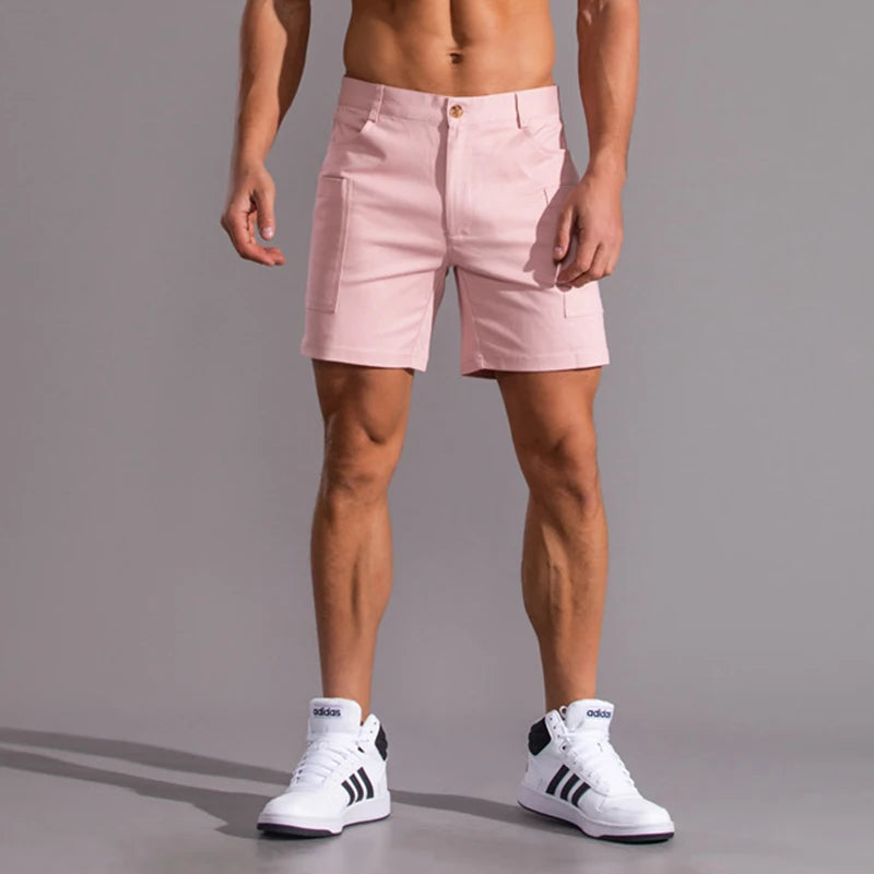 Comfortable mid-rise elastic waistband fitness shorts for active seniors
