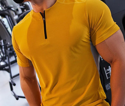 Lightweight men’s spandex athletic shirt with quick-dry fabric