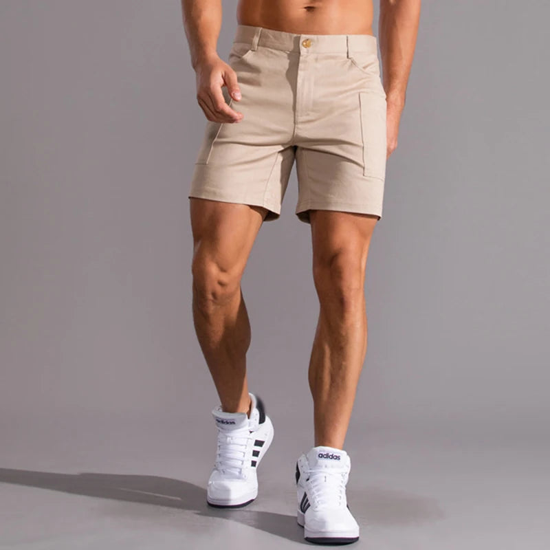Lightweight quick-dry shorts with elastic waistband for senior fitness activities