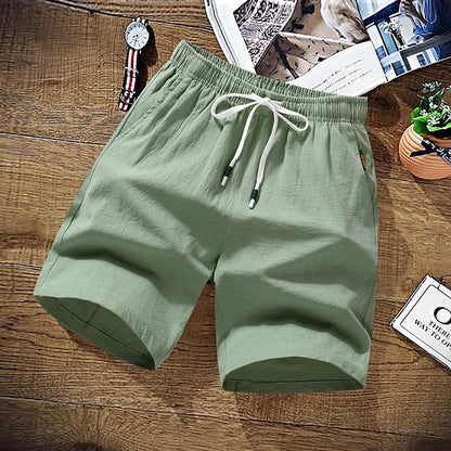 Close-up of breathable 100% cotton cargo shorts for seniors