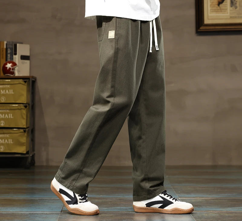 Relaxed fit casual trousers with comfortable stretch waistband
