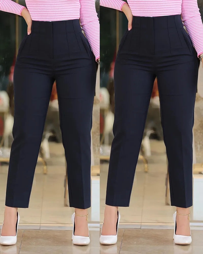 High Waist Slim Office Suit Pants