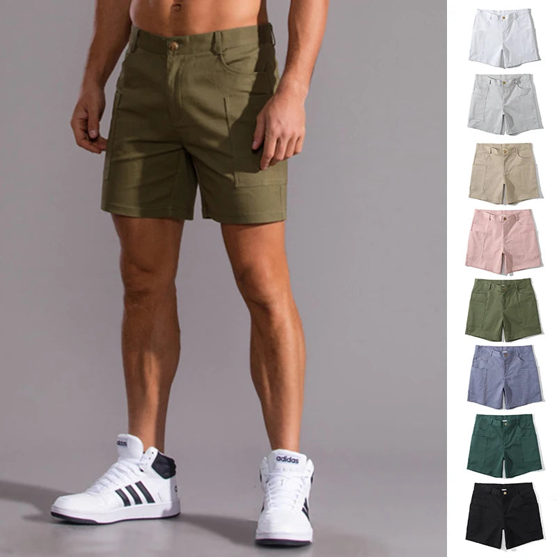 Men’s breathable quick-dry fitness shorts for active seniors in casual outdoor workout