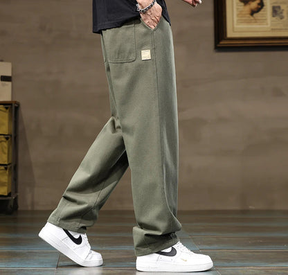 Breathable straight-leg senior pants made of 100% cotton