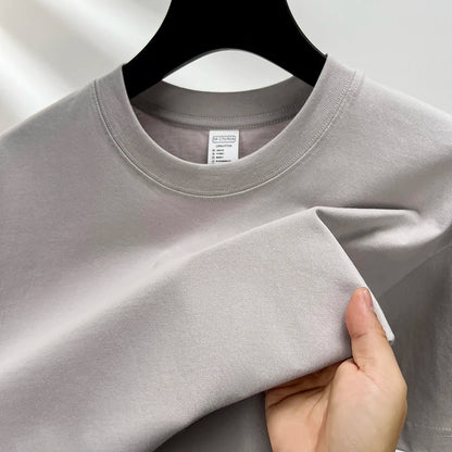Lightweight cotton summer tee with breathable fabric and short sleeves