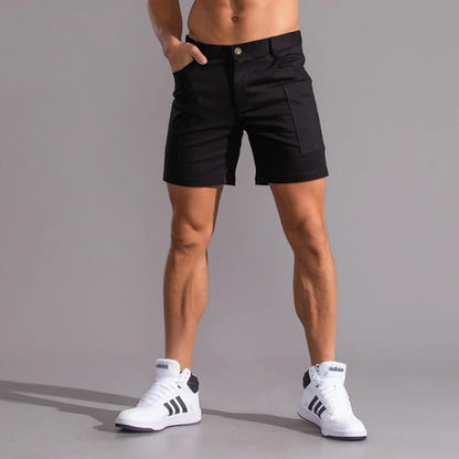 Durable polyester blend quick-dry shorts for senior men’s fitness training
