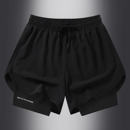 Solid-pattern men's summer workout shorts with slim fit design