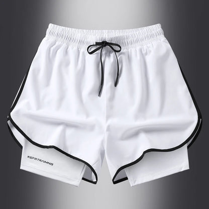 Men's lightweight polyester shorts featuring double-layer breathable material