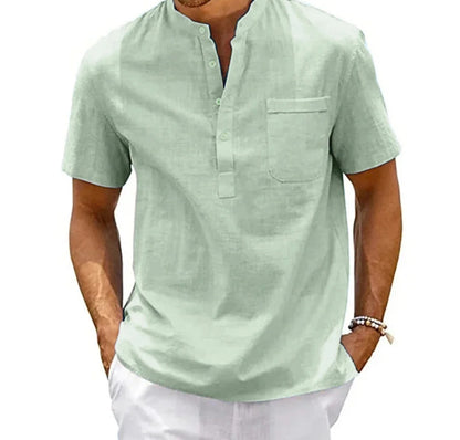 Lightweight breathable Henley shirt ideal for summer daily wear