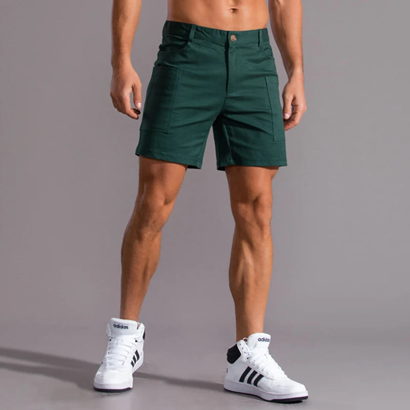 Breathable cotton blend shorts for summer exercise and casual wear