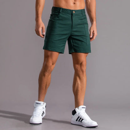 Breathable cotton blend shorts for summer exercise and casual wear