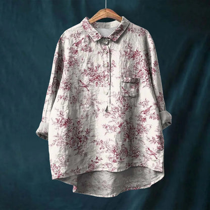 Autumn Floral Long Sleeve Collared Shirt