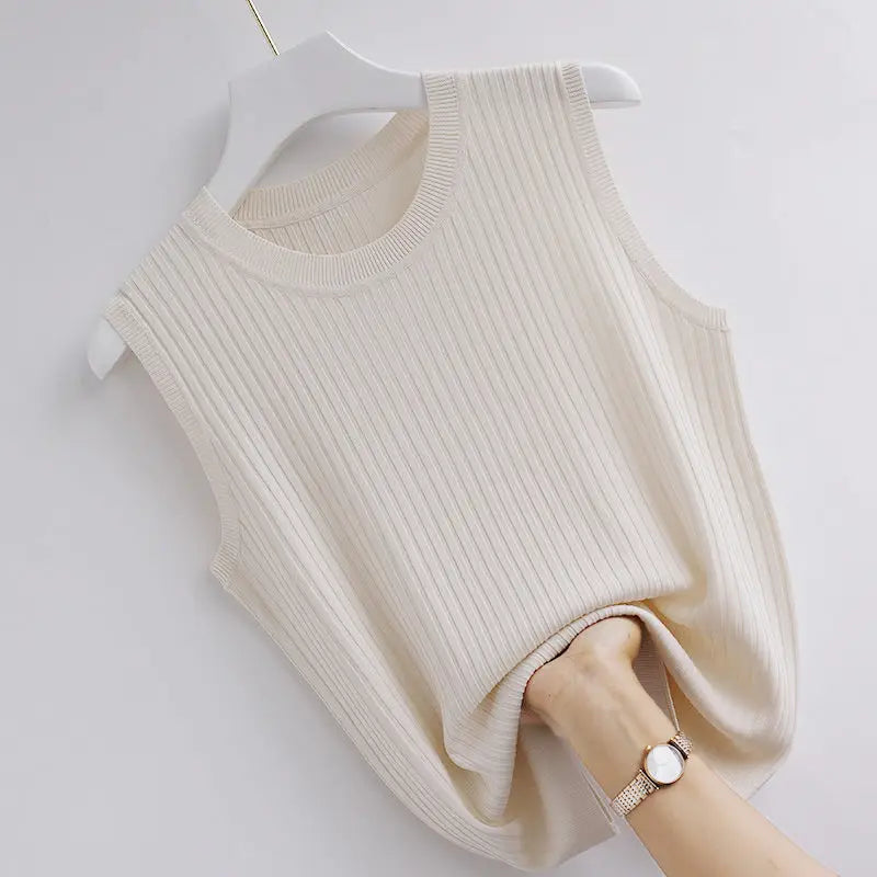 Casual, breathable sleeveless designed for active women in apricot color