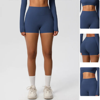 Seniors over 60 wearing high-waist yoga shorts for fitness support, offering comfort and tummy control.