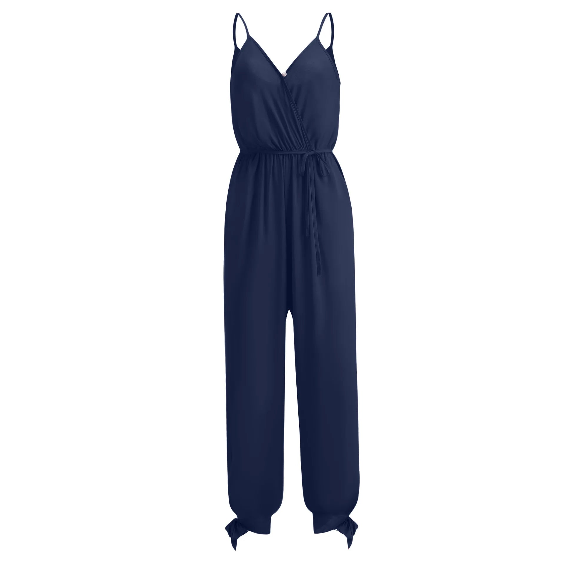 Comfortable and chic senior-friendly lace-up jumpsuit

