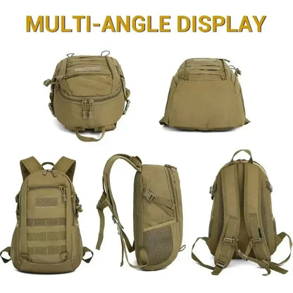 Backpack featuring multiple compartments, including an interior slot pocket and zipper pocket.

